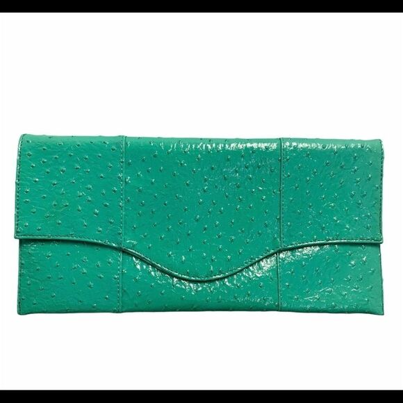 Handbags - TEAL glossy clutch purse